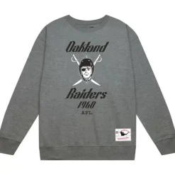 Men Mitchell & Ness Hoodies & Sweatshirts-Team Basic 3 Crew Oakland Raiders