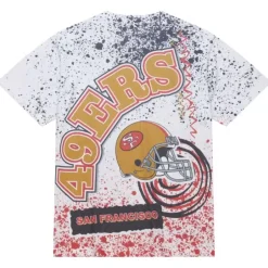 Men Mitchell & Ness T-Shirts & Tops-Team Burst Sublimated S/S Tee San Francisco 49Ers