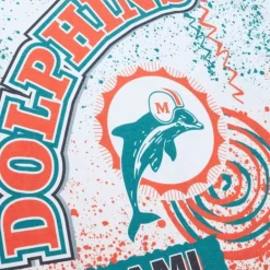 Men Mitchell & Ness T-Shirts & Tops-Team Burst Sublimated S/S Tee Miami Dolphins