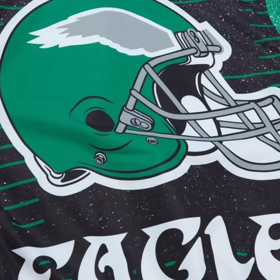 Men Mitchell & Ness Jackets & Outerwear-Team Burst Warm Up Jacket Philadelphia Eagles