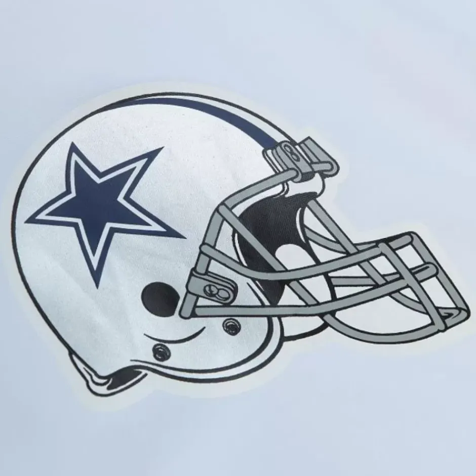 Men Mitchell & Ness Jackets & Outerwear-Team Burst Warm Up Jacket Dallas Cowboys