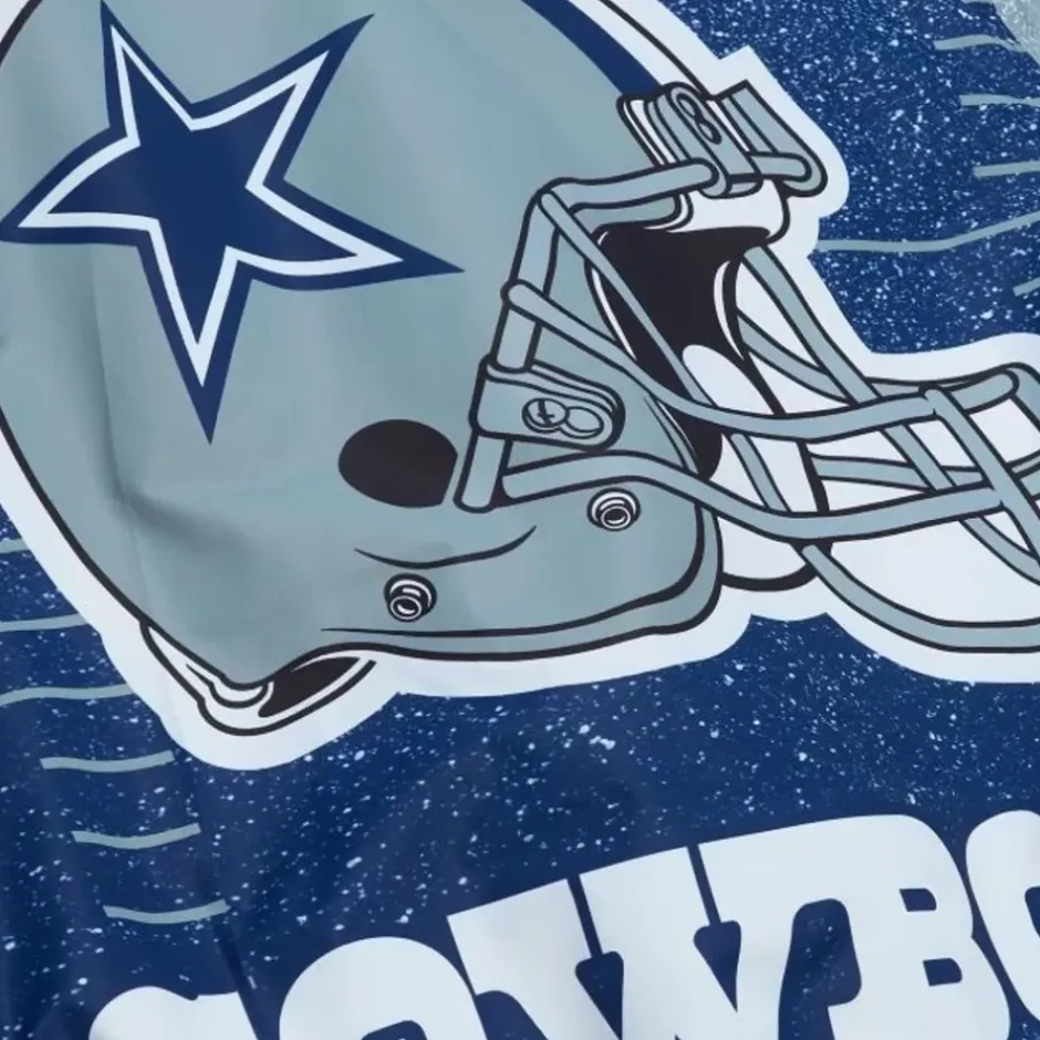 Men Mitchell & Ness Jackets & Outerwear-Team Burst Warm Up Jacket Dallas Cowboys