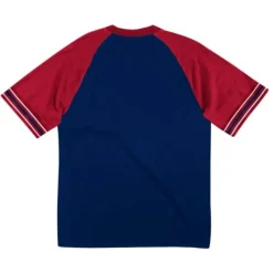 Men Mitchell & Ness T-Shirts & Tops-Team Captain Tee Cleveland Indians