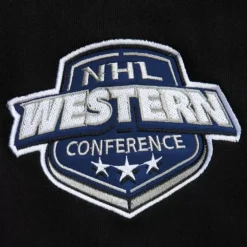 Men Mitchell & Ness Hoodies & Sweatshirts-Team First Satin Fleece Crew Current Logo San Jose Sharks