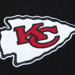 Men Mitchell & Ness Hoodies & Sweatshirts-Team First Satin Fleece Crew Kansas City Chiefs