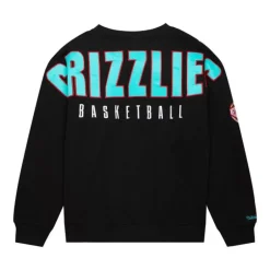 Men Mitchell & Ness Hoodies & Sweatshirts-Team First Satin Fleece Crew Vancouver Grizzlies