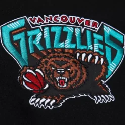 Men Mitchell & Ness Hoodies & Sweatshirts-Team First Satin Fleece Crew Vancouver Grizzlies