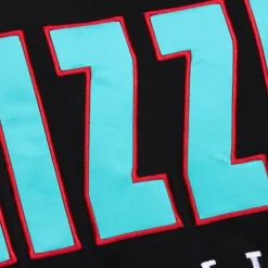 Men Mitchell & Ness Hoodies & Sweatshirts-Team First Satin Fleece Crew Vancouver Grizzlies