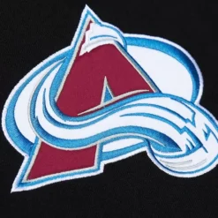 Men Mitchell & Ness Hoodies & Sweatshirts-Team First Satin Fleece Crew Current Logo Colorado Avalanche