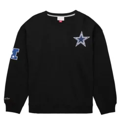 Men Mitchell & Ness Hoodies & Sweatshirts-Team First Satin Fleece Crew Dallas Cowboys