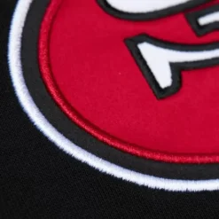 Men Mitchell & Ness Hoodies & Sweatshirts-Team First Satin Fleece Crew San Francisco 49Ers