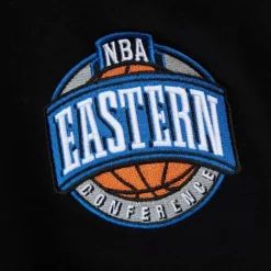 Men Mitchell & Ness Hoodies & Sweatshirts-Team First Satin Fleece Crew Philadelphia 76Ers