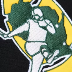 Men Mitchell & Ness Hoodies & Sweatshirts-Team First Satin Fleece Crew Green Bay Packers