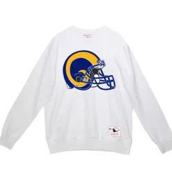 Men Mitchell & Ness Hoodies & Sweatshirts-Team Helmet 2 Crew Los Angeles Rams