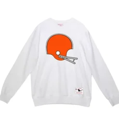 Men Mitchell & Ness Hoodies & Sweatshirts-Team Helmet Crew Cleveland Browns