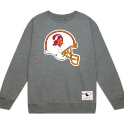 Men Mitchell & Ness Hoodies & Sweatshirts-Team Helmet Crew Tampa Bay Buccaneers