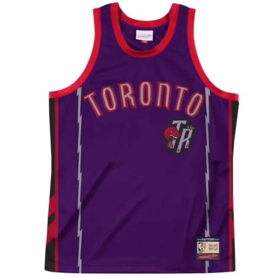 Men Mitchell & Ness T-Shirts & Tops-Team Heritage Tank Toronto Raptors 1995-06