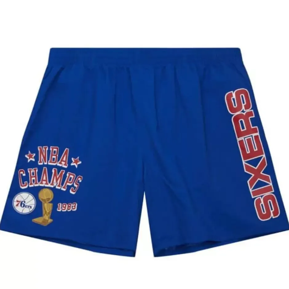 Men Mitchell & Ness Shorts-Team Heritage Woven Short Philadelphia 76Ers