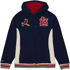 Men Mitchell & Ness Hoodies & Sweatshirts-Team Legacy French Terry Hoodie St. Louis Cardinals