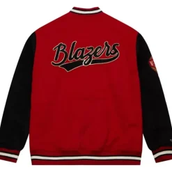 Men Mitchell & Ness Jackets & Outerwear-Team Legacy Varsity Jacket Portland Trail Blazers