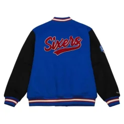Men Mitchell & Ness Jackets & Outerwear-Team Legacy Varsity Jacket Philadelphia 76Ers
