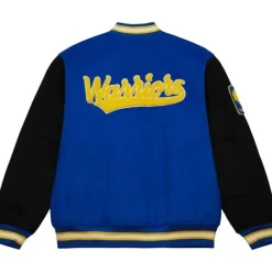 Men Mitchell & Ness Jackets & Outerwear-Team Legacy Varsity Jacket Golden State Warriors