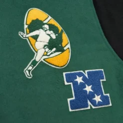 Men Mitchell & Ness Jackets & Outerwear-Team Legacy Varsity Jacket Green Bay Packers