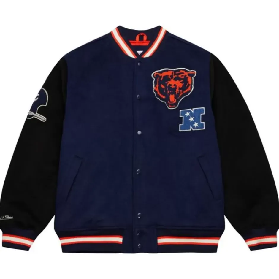 Men Mitchell & Ness Jackets & Outerwear-Team Legacy Varsity Jacket Chicago Bears