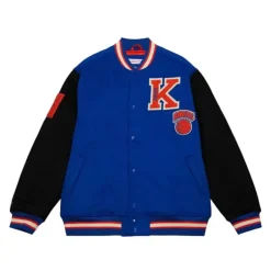 Men Mitchell & Ness Jackets & Outerwear-Team Legacy Varsity Jacket New York Knicks