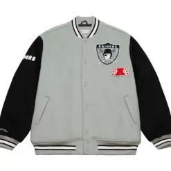 Men Mitchell & Ness Jackets & Outerwear-Team Legacy Varsity Jacket Oakland Raiders
