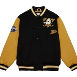 Men Mitchell & Ness Jackets & Outerwear-Team Legacy Varsity Jacket Anaheim Ducks