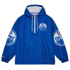 Men Mitchell & Ness Jackets & Outerwear-Team Og 2.0 Anorak Windbreaker Edmonton Oilers