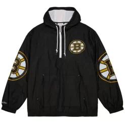 Men Mitchell & Ness Jackets & Outerwear-Team Og 2.0 Anorak Windbreaker Boston Bruins