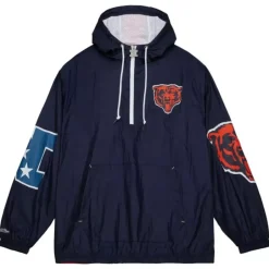 Men Mitchell & Ness Jackets & Outerwear-Team Og 2.0 Anorak Windbreaker Chicago Bears