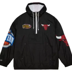 Men Mitchell & Ness Jackets & Outerwear-Team Og 2.0 Anorak Windbreaker Chicago Bulls