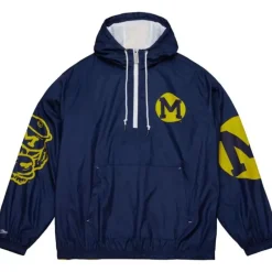 Men Mitchell & Ness Jackets & Outerwear-Team Og 2.0 Anorak Windbreaker University Of Michigan