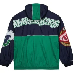 Men Mitchell & Ness Jackets & Outerwear-Team Og 2.0 Anorak Windbreaker Dallas Mavericks