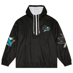 Men Mitchell & Ness Jackets & Outerwear-Team Og 2.0 Anorak Windbreaker San Jose Sharks
