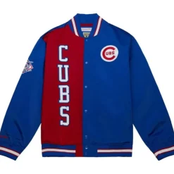 Men Mitchell & Ness Jackets & Outerwear-Team Og 2.0 Lightweight Satin Jacket Chicago Cubs