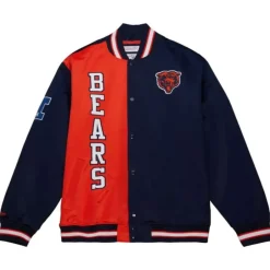 Men Mitchell & Ness Jackets & Outerwear-Team Og 2.0 Lightweight Satin Jacket Chicago Bears