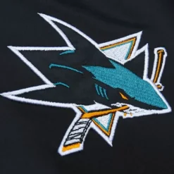 Men Mitchell & Ness Jackets & Outerwear-Team Og 2.0 Lightweight Satin Jacket San Jose Sharks
