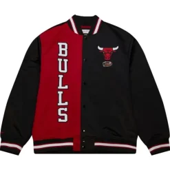 Men Mitchell & Ness Jackets & Outerwear-Team Og 2.0 Lightweight Satin Jacket Chicago Bulls