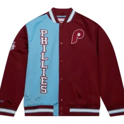 Men Mitchell & Ness Jackets & Outerwear-Team Og 2.0 Lightweight Satin Jacket Philadelphia Phillies