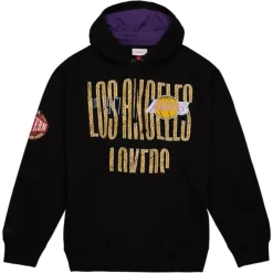 Men Mitchell & Ness Hoodies & Sweatshirts-Team Og Fleece 2.0 Los Angeles Lakers
