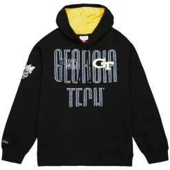 Men Mitchell & Ness Hoodies & Sweatshirts-Team Og Fleece Hoodie Georgia Tech