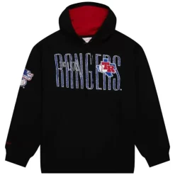 Men Mitchell & Ness Hoodies & Sweatshirts-Team Og Fleece Hoodie Texas Rangers