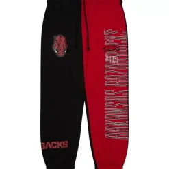 Men Mitchell & Ness Pants-Team Og Fleece Pants University Of Arkansas