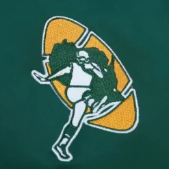 Men Mitchell & Ness Jackets & Outerwear-Team Og Lw Satin Jacket Green Bay Packers