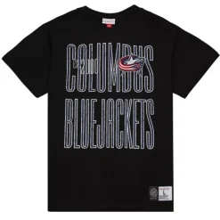 Men Mitchell & Ness T-Shirts & Tops-Team Og Premium Ss Tee Columbus Blue Jackets