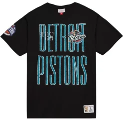 Men Mitchell & Ness T-Shirts & Tops-Team Og Premium Ss Tee Detroit Pistons
